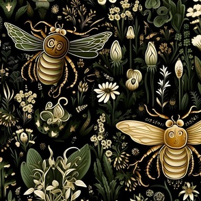 Jumbo Stylized Enchanted Night: Bees and Botanicals 