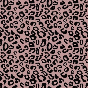 black and dusty pink animal print / large