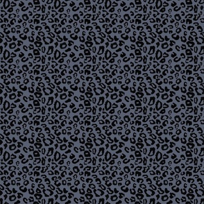 black on blue leopard print / ditsy