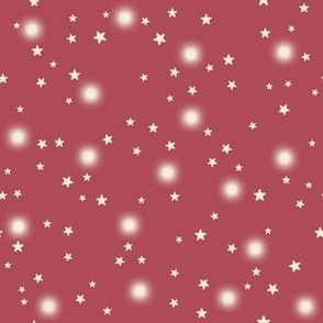 xs-Christmas  Cream STARS on Dusty Red
