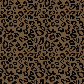black on brown leopard print