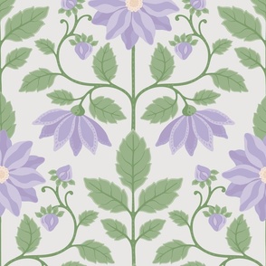 Large // Dahlias in Lilac and Jade