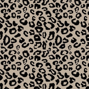 black on beige leopard print