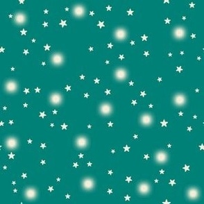 xs-Christmas  Cream STARS on Turquoise
