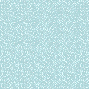 White Spots on Blue, Sky Blue and White, Modern Abstract Monochrome