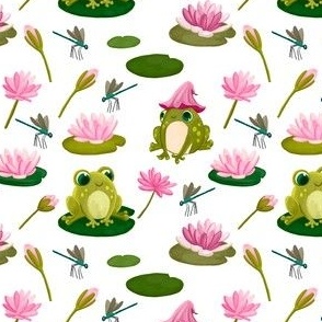 Cute frogs and waterlilies Kids Sheets