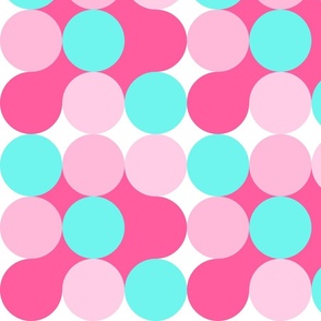 SMALL - Bold Abstract Minimal dot pattern 1. pink and turquoise