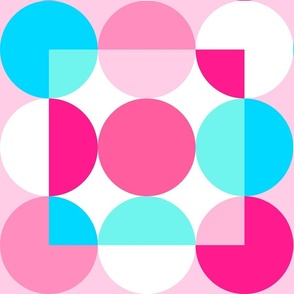LARGE - Bold Abstract 
Minimal Summer Dots 2. Pink, aqua, blue #barbiecore #pink #barbielove #party