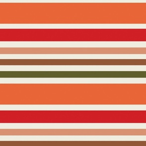 Orange Horizontal Coordinating Summer Stripes Large For Buttercups Print