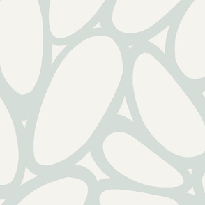 Pebbles – Bold and Modern Organic Shapes, Chalk White and Sage Green (Large scale)