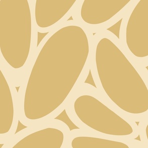 Pebbles – Bold and Modern Organic Shapes, Gold and Champagne (Large scale)