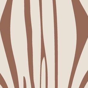 Abstract Zebra Stripes Animal Print Warm Neutral, Earthy Tones_Soapstone_Leather_Jumbo