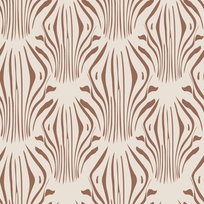 Abstract  Zebra Stripes Animal Print Warm Neutral_Soapstone_Leather12x12
