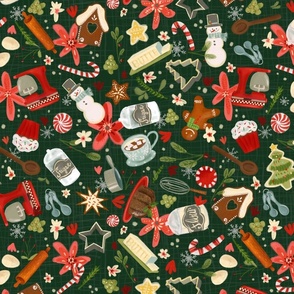 Christmas Kitchen - Dark Green (Large)