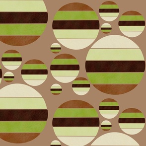 "Earthy Radiance: Abstract Sun in Greens, Browns, and Beige"