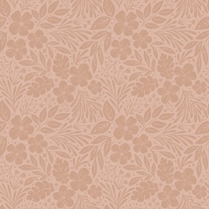 Dark and Moody Floral - sienna blush - smaller scale