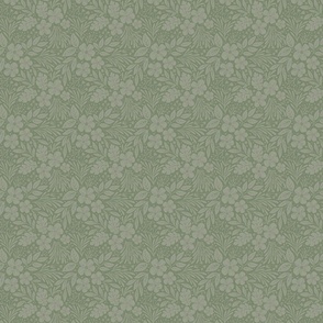 Dark and Moody Floral - green - small micro scale