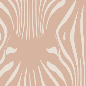 Abstract Zebra Stripes Animal Print Warm Neutral, Earthy Tones_ Cashmere_Soapstone_Jumbo