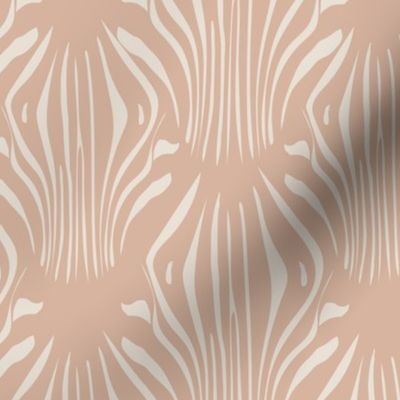 Abstract Zebra Stripes Animal Print Warm Neutral, Earthy Tones_ Cashmere_Soapstone_12x12