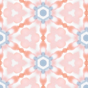 Soft Watercolor Tessellation Geometric Coral large scale