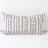 Ikat Stripe Orange and Gray Blue