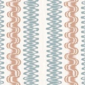 Ikat Stripe Orange and Gray Blue