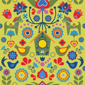 Swedish Folk Art Garden - Colourway #8