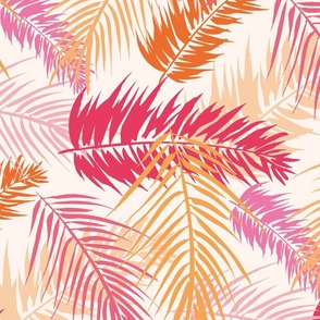 Sunset Palm Leaf Oasis