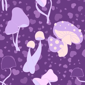 Violet Romantic Mushroom Couple  (Large)