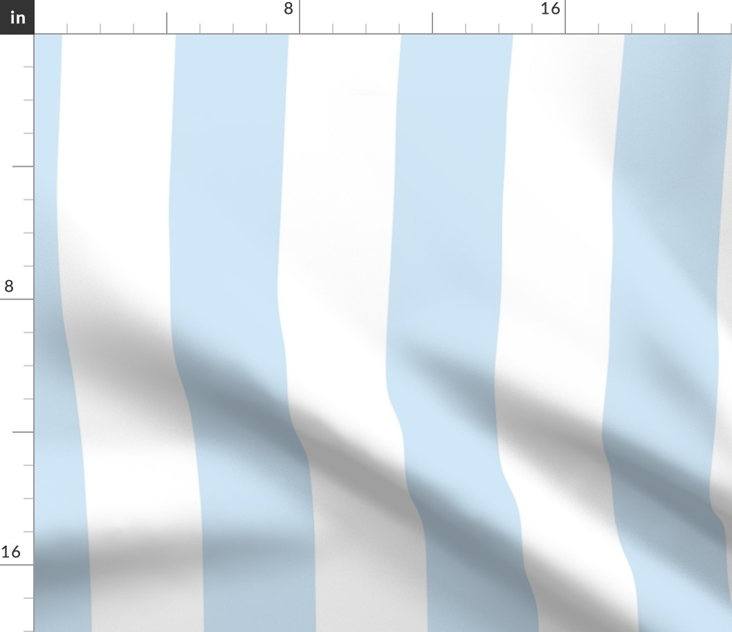 Merry Bright Pastel Blue and White Vertical 3 inch Big Top Circus Stripe