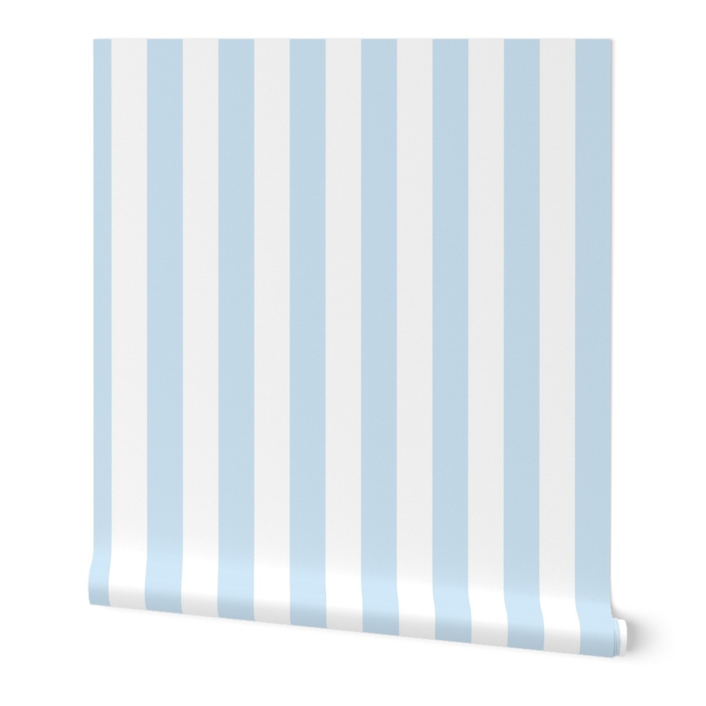 Merry Bright Pastel Blue and White Vertical 2 inch Cabana Stripe