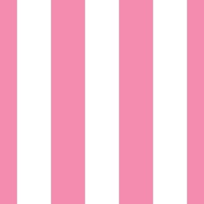 Merry Bright Rose and White Vertical 3 inch Big Top Circus Stripe