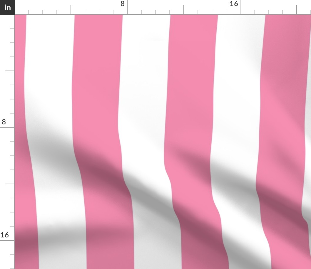 Merry Bright Rose and White Vertical 3 inch Big Top Circus Stripe