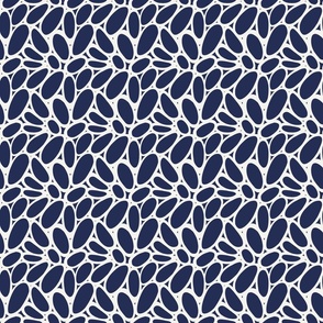 Pebbles – Minimal and Modern Abstract Shapes, Navy Blue and Chalk White (Small Scale)