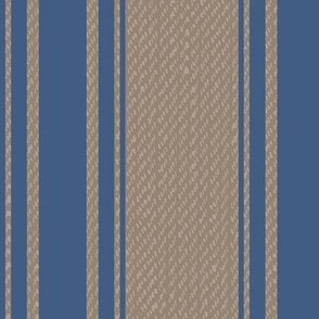 Ticking Stripe (Large) - Blue Ridge Denim Blue on Morel Khaki Brown  (TBS211)