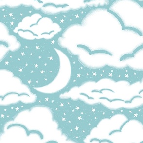 Large Scale Starry Cloudy Sky