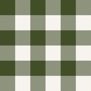 Green Christmas Plaid with Forest Green and Cream 12 inch