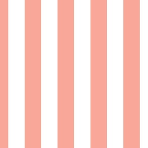 Merry Bright Pastel Peach and White Vertical 2 inch Cabana Stripe