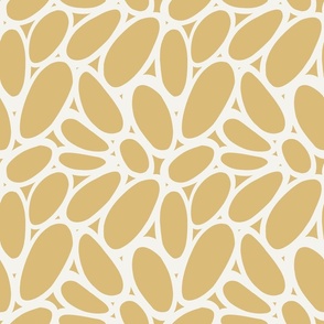Pebbles – Modern and Minimal Simple Abstract Shapes, Yellow Ochre and Off-White