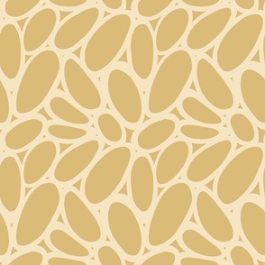 Pebbles – Modern and Minimal Simple Organic Shapes, Golden Ochre and Champagne
