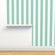 Merry Bright Mint Green and White Vertical 3 inch Big Top Circus Stripe