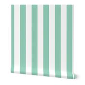 Merry Bright Mint Green and White Vertical 3 inch Big Top Circus Stripe