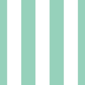 Merry Bright Mint Green and White Vertical 3 inch Big Top Circus Stripe