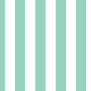 Merry Bright Mint Green and White Vertical 2 inch Cabana Stripe