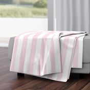 Merry Bright Pastel Pale Pink and White Vertical 2 inch Cabana Stripe