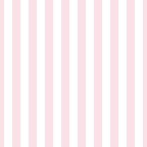 Merry Bright Pastel Pink and White Vertical 1 inch Beach Hut Stripe 