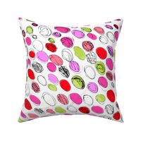 Tea Towel-Pink & Lime  dots