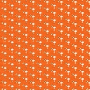 South Carolina Flag, Palmetto Moon, SOUTH CAROLINA Orange and White Fabric