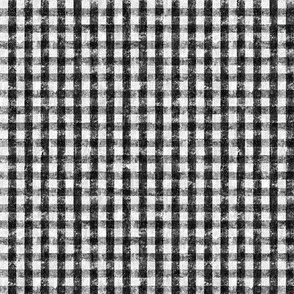 8" Distressed Gingham Vintage Textured Black and White by Audrey Jeanne