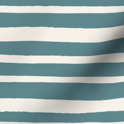 Beige and Teal Horizontal Stripes